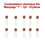 10x Condensateur Céramique 1 - 1pf - 50v - 102con221