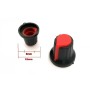 2x Bouchon potentiomètre 6mm plastique rouge